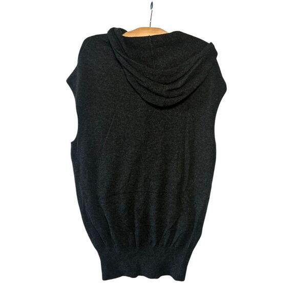 ROBBI & NIKKI Cashmere Wool Blend Tunic Sweater hoodie sleeveless Gray size M - Picture 5 of 9
